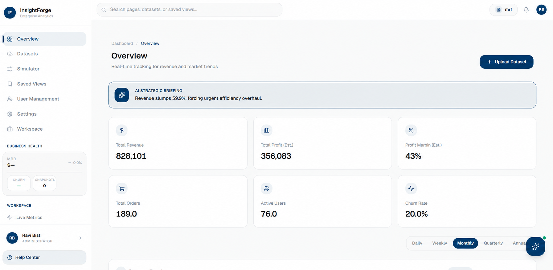InsightForge — forecast and insights dashboard
